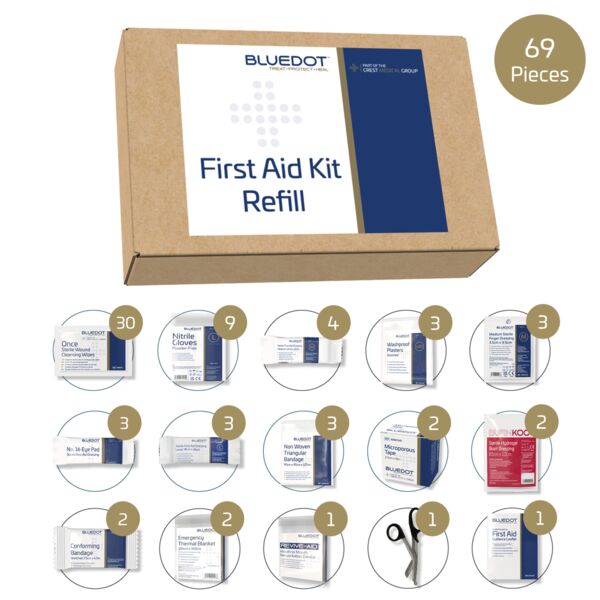 Blue Dot Medium BS 8599-1 (2019) First Aid Kit Refill Thumbnail