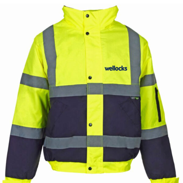 31554-7 Hi Vis 2 Two Tone Bomber Jacket  Thumbnail